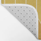 Minimalist Geometric Long Honeycomb Two-Toned Pattern in Light and Dark Mustard Bath Mat Gallery Image 2