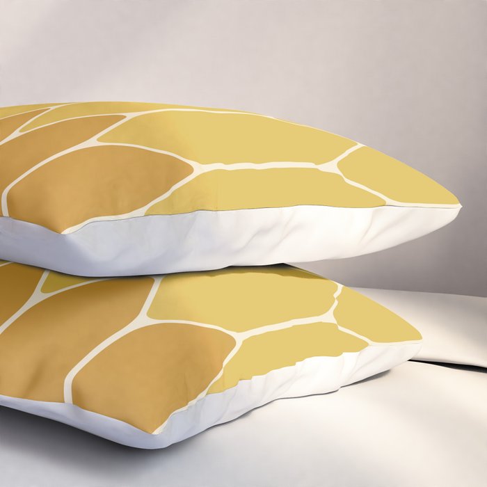 Minimalist Geometric Long Honeycomb Two-Toned Pattern in Light and Dark Mustard Pillow Sham Gallery Image 3