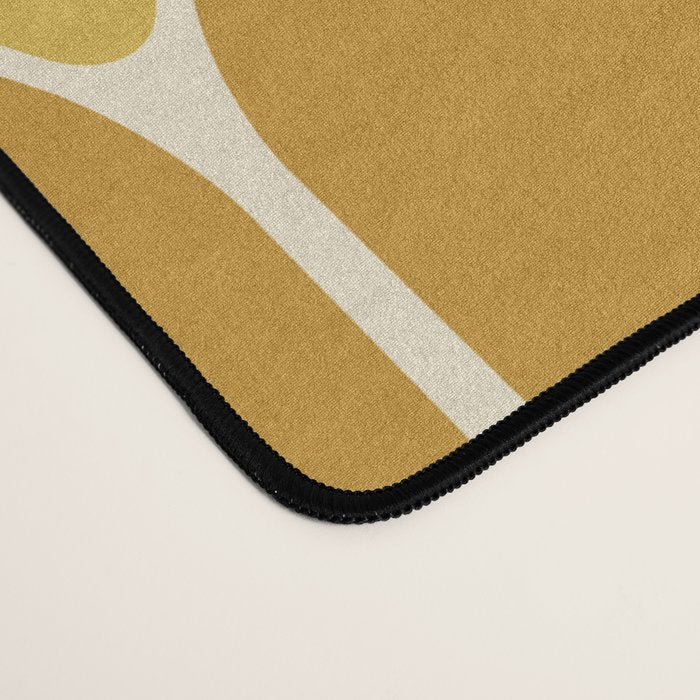 Minimalist Geometric Long Honeycomb Two-Toned Pattern in Light and Dark Mustard Desk Mat Gallery Image 4