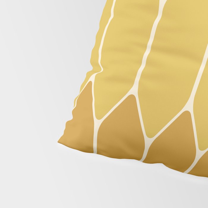 Minimalist Geometric Long Honeycomb Two-Toned Pattern in Light and Dark Mustard Pillow Sham Gallery Image 4
