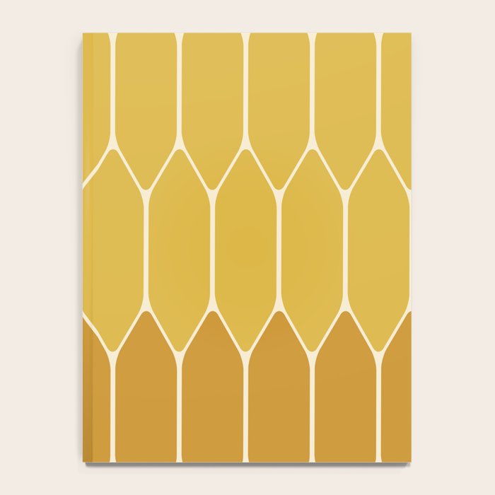 Minimalist Geometric Long Honeycomb Two-Toned Pattern in Light and Dark Mustard Notebook Gallery Image 4