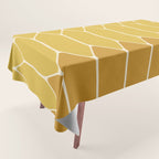 Minimalist Geometric Long Honeycomb Two-Toned Pattern in Light and Dark Mustard Tablecloth Gallery Image 1