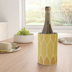 Minimalist Geometric Long Honeycomb Two-Toned Pattern in Light and Dark Mustard Wine Chiller Gallery Image 4