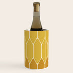 Minimalist Geometric Long Honeycomb Two-Toned Pattern in Light and Dark Mustard Wine Chiller Gallery Image 3