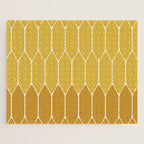 Minimalist Geometric Long Honeycomb Two-Toned Pattern in Light and Dark Mustard Jigsaw Puzzle Gallery Image 1