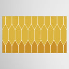 Minimalist Geometric Long Honeycomb Two-Toned Pattern in Light and Dark Mustard Tablecloth Gallery Image 2