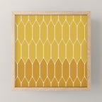 Minimalist Geometric Long Honeycomb Two-Toned Pattern in Light and Dark Mustard Mini Art Print Gallery Image 1