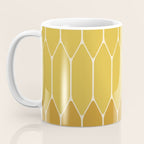 Minimalist Geometric Long Honeycomb Two-Toned Pattern in Light and Dark Mustard Coffee Mug Gallery Image 3