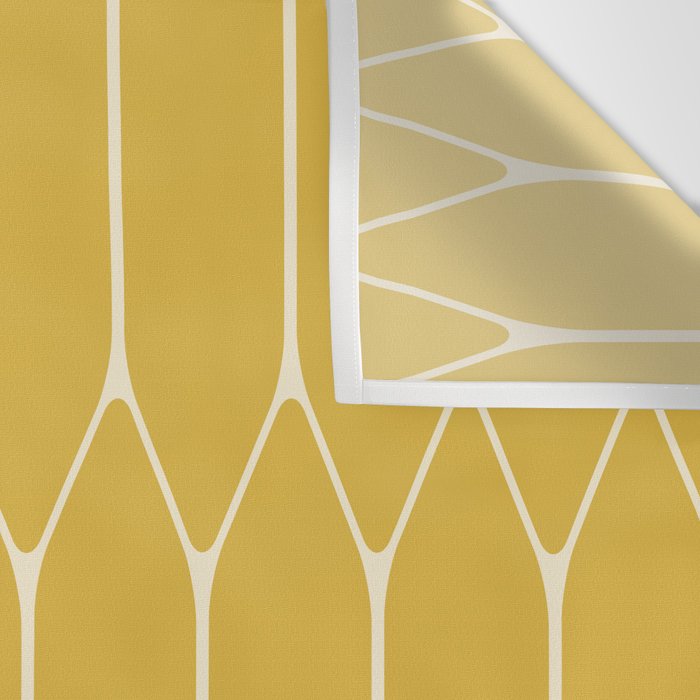 Minimalist Geometric Long Honeycomb Two-Toned Pattern in Light and Dark Mustard Wall Tapestry Gallery Image 3