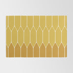 Minimalist Geometric Long Honeycomb Two-Toned Pattern in Light and Dark Mustard Rug Gallery Image 2