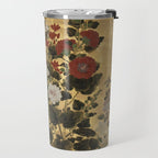 Flowers & Grapes Vintage Japanese Floral Gold Leaf Screen Travel Mug Gallery Image 2