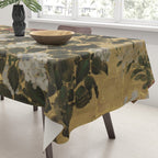 Flowers & Grapes Vintage Japanese Floral Gold Leaf Screen Tablecloth Gallery Image 3