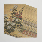 Flowers & Grapes Vintage Japanese Floral Gold Leaf Screen Wrapping Paper Gallery Image 3