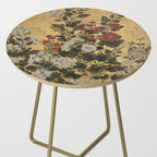 Flowers & Grapes Vintage Japanese Floral Gold Leaf Screen Side Table Gallery Image 2