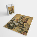 Flowers & Grapes Vintage Japanese Floral Gold Leaf Screen Jigsaw Puzzle Gallery Image 2