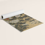 Flowers & Grapes Vintage Japanese Floral Gold Leaf Screen Yoga Mat Gallery Image 2