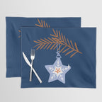 Cheerful twinkle Christmas star blue Placemat Gallery Image 1