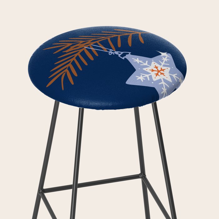 Cheerful twinkle Christmas star blue Stool Gallery Image 2