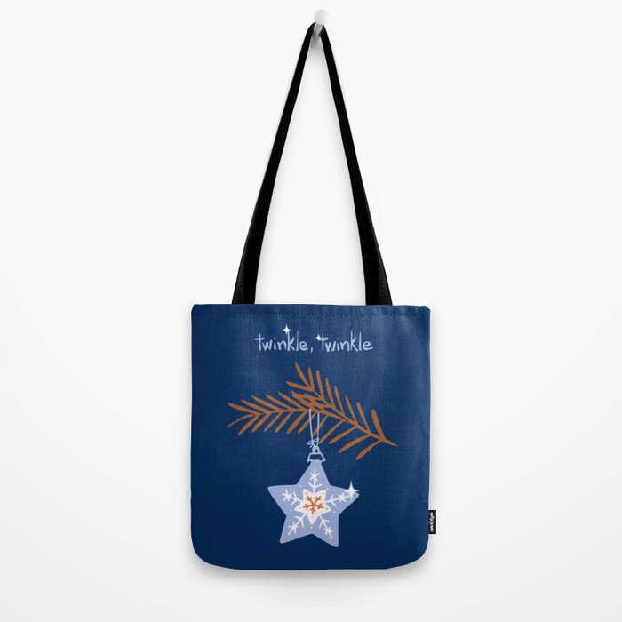 Cheerful twinkle Christmas star blue Tote Bag Gallery Image 2