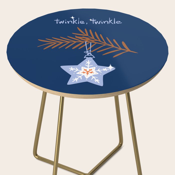 Cheerful twinkle Christmas star blue Side Table Gallery Image 2