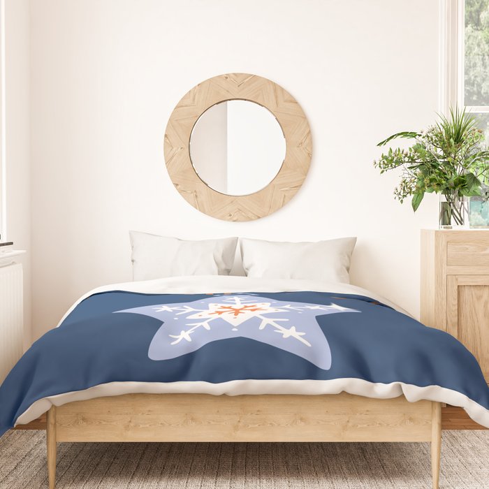 Cheerful twinkle Christmas star blue Duvet Cover Gallery Image 3