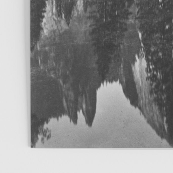 Cathedral Rocks and Reflections, Yosemite black and white photograph by Charles Leander Weed Poster Gallery Image 3