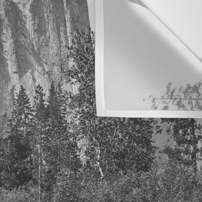 Cathedral Rocks and Reflections, Yosemite black and white photograph by Charles Leander Weed Wall Tapestry Gallery Image 3