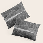 Cathedral Rocks and Reflections, Yosemite black and white photograph by Charles Leander Weed Pillow Sham Gallery Image 3