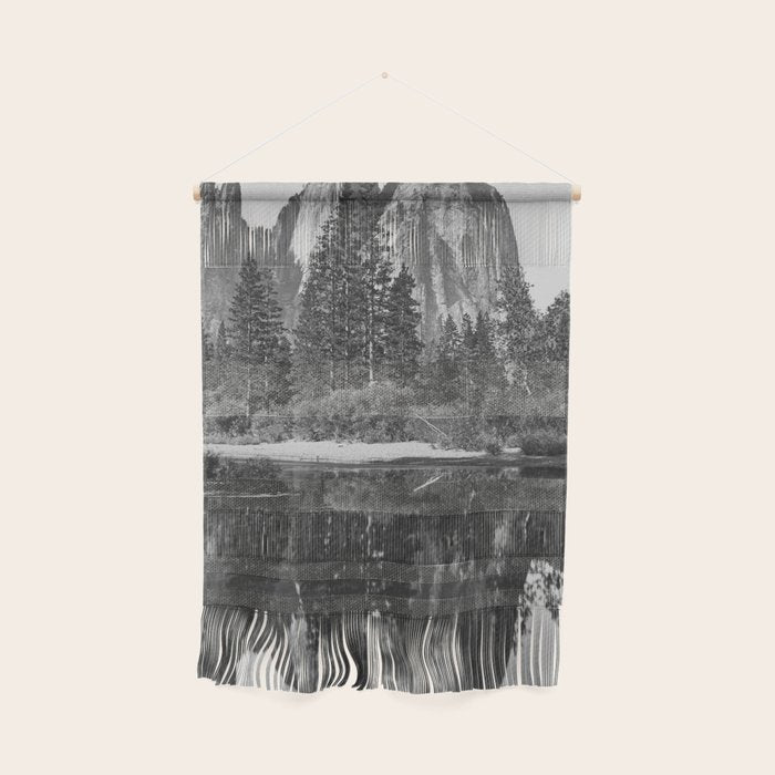 Cathedral Rocks and Reflections, Yosemite black and white photograph by Charles Leander Weed Wall Hanging Gallery Image 1