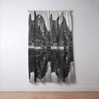 Cathedral Rocks and Reflections, Yosemite black and white photograph by Charles Leander Weed Window Curtain Gallery Image 3