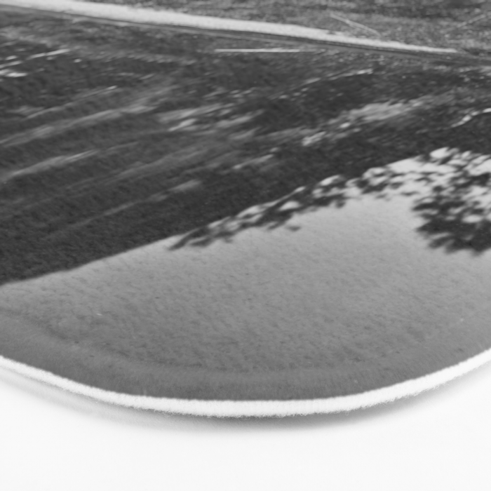 Cathedral Rocks and Reflections, Yosemite black and white photograph by Charles Leander Weed Bath Mat Gallery Image 3