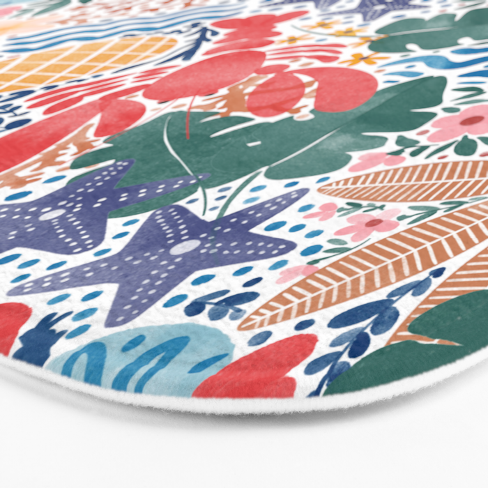 Seaside Floral Dream Bath Mat Gallery Image 3