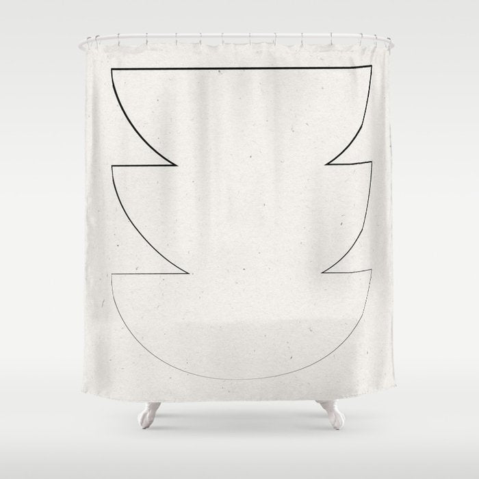 Minimalist Line Geometric Shower Curtain Gallery Image 1