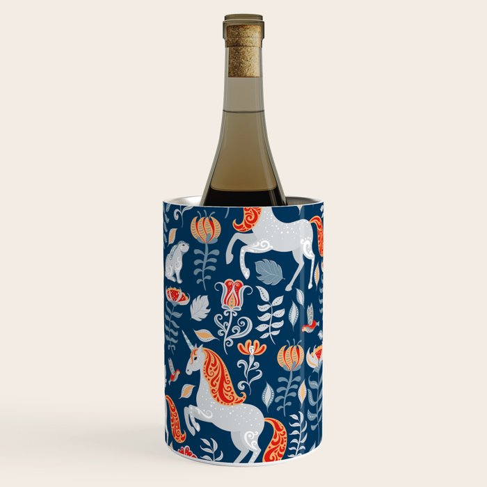 Magical Medieval Unicorn Botanical Wine Chiller Gallery Image 2
