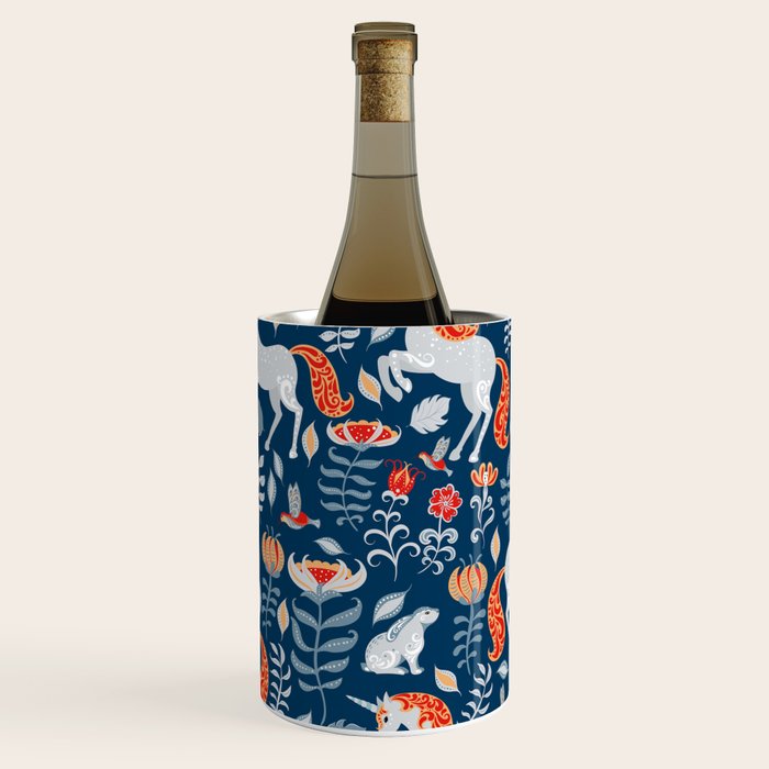 Magical Medieval Unicorn Botanical Wine Chiller Gallery Image 1