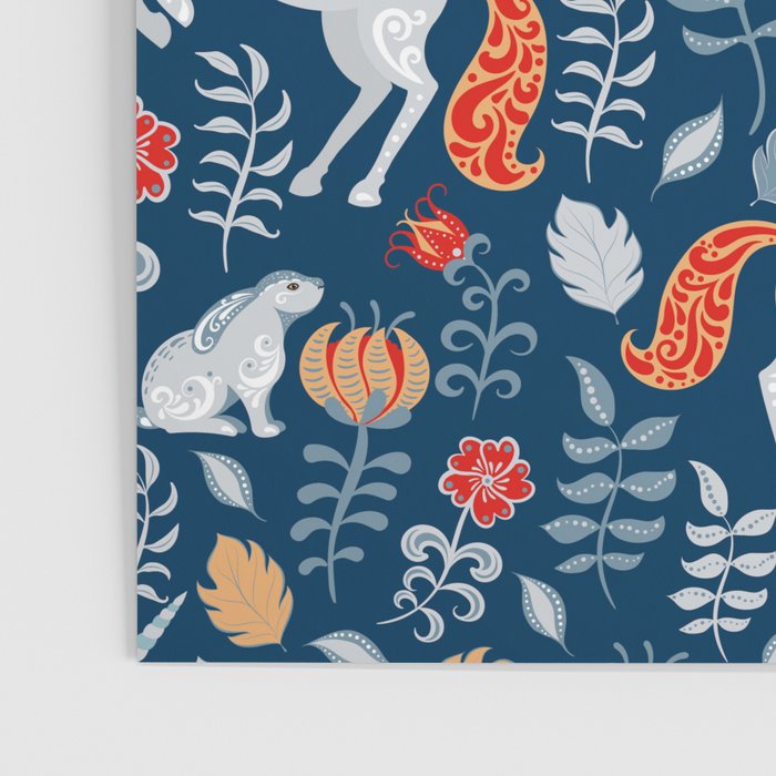 Magical Medieval Unicorn Botanical Poster Gallery Image 3