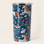 Magical Medieval Unicorn Botanical Travel Mug Gallery Image 1