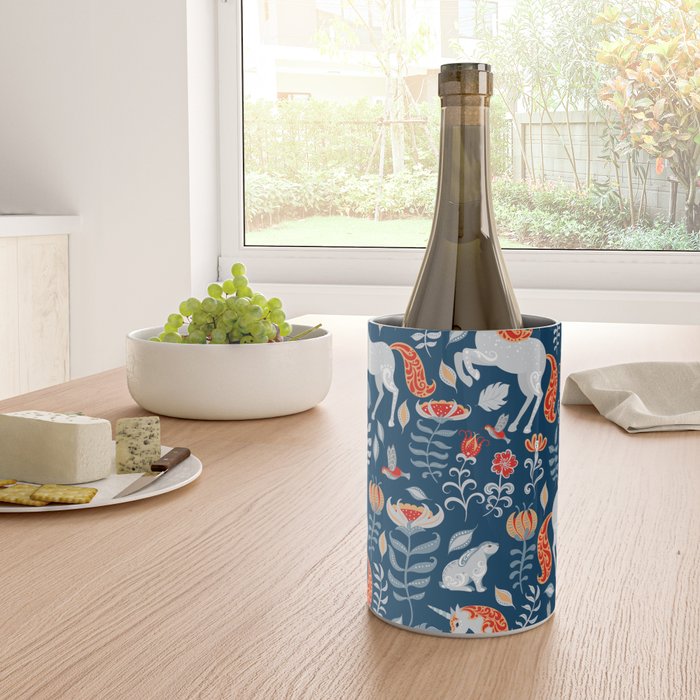 Magical Medieval Unicorn Botanical Wine Chiller Gallery Image 4