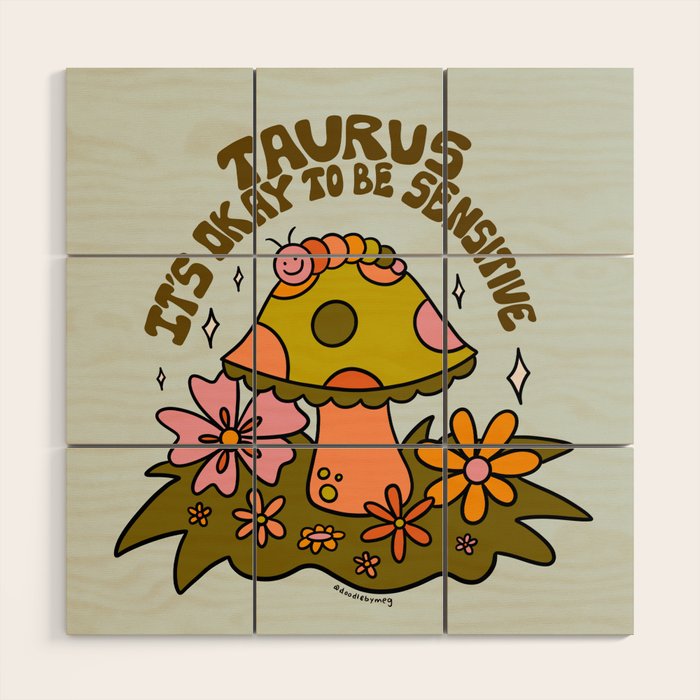 Taurus Caterpillar Wood Wall Art Gallery Image 1