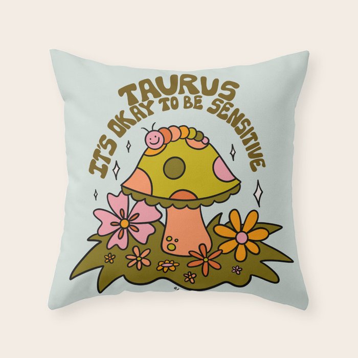 Taurus Caterpillar Throw Pillow Gallery Image 1