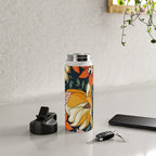 Night Forest, Colorful Dark Eclectic Floral Nature Botanical Jungle Floral Bohemian Illustration Water Bottle Gallery Image 4