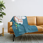 Fat Unicorn on Rainbow Jetpack Throw Blanket Gallery Image 1
