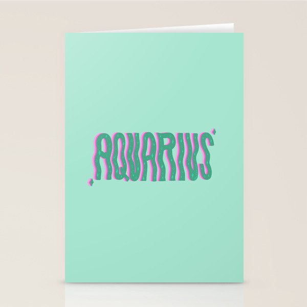 Wavy Aquarius Stationery Card Gallery Image 2