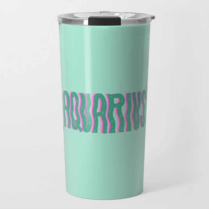 Wavy Aquarius Travel Mug Gallery Image 1