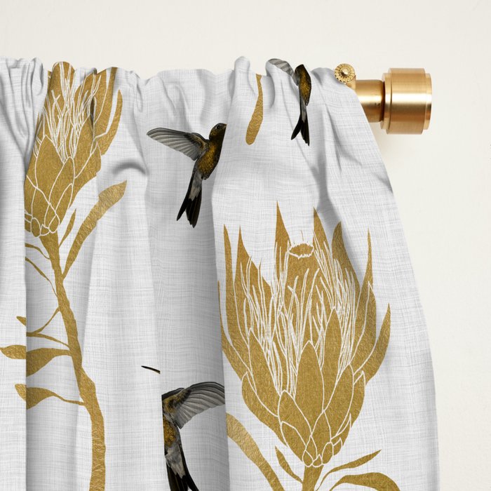 Hummingbird & Flower I Window Curtain Gallery Image 2