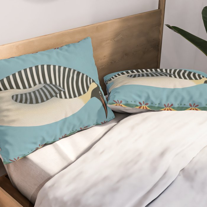 Striped Penguin Pillow Sham Gallery Image 2