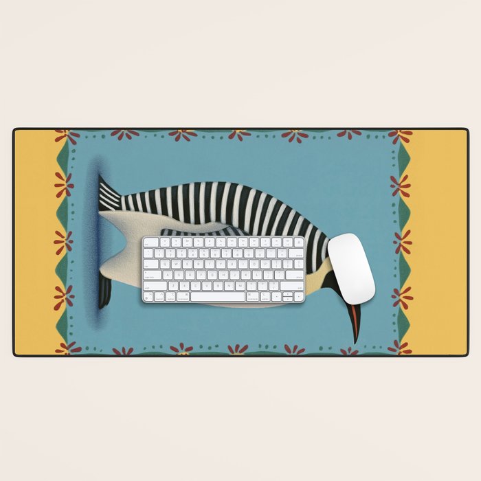 Striped Penguin Desk Mat Gallery Image 1