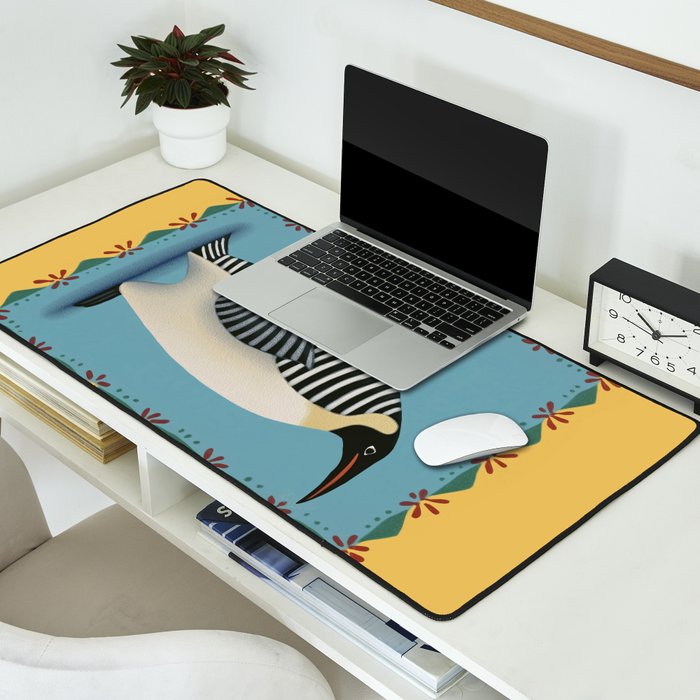 Striped Penguin Desk Mat Gallery Image 2