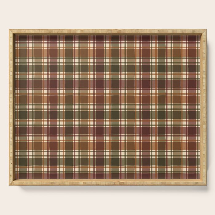 Cozy Vintage Plaid Serving Tray Gallery Image 1