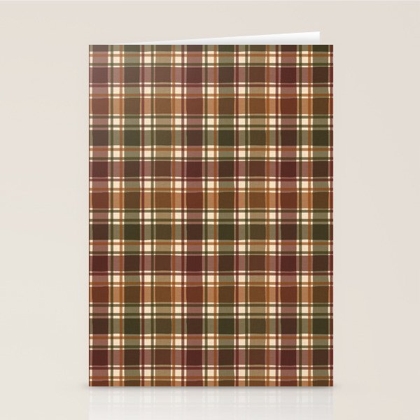 Cozy Vintage Plaid Stationery Card Gallery Image 2